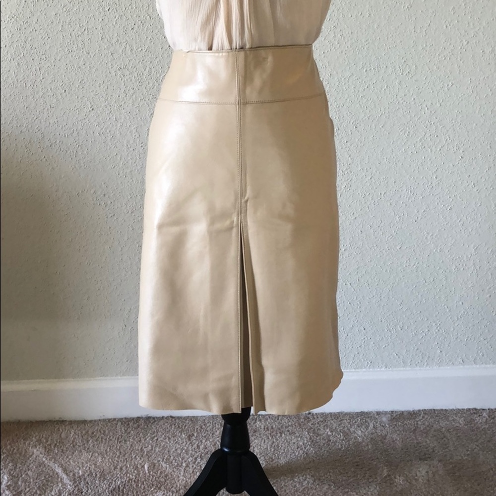 Cream leather skirt size 14